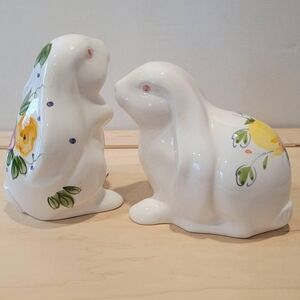 Floral Ceramic Bunny Figurines ~ Easter bunnies, Rabbits, Bunnies, Collectables